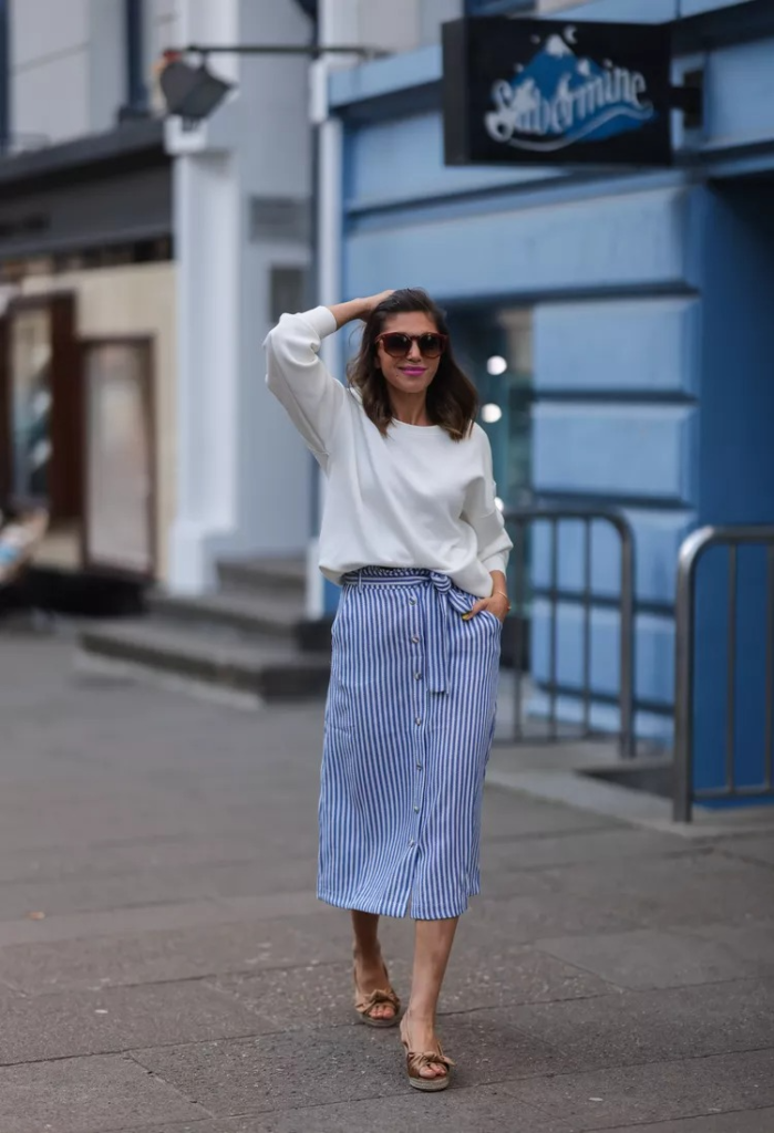 A Casual Striped Skirt