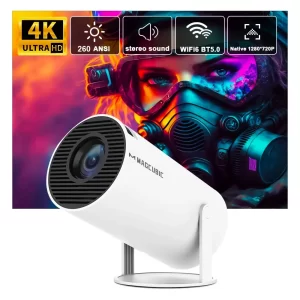 HY300 Pro Led Smart Projector 4K Cinema Magic, Anywhere