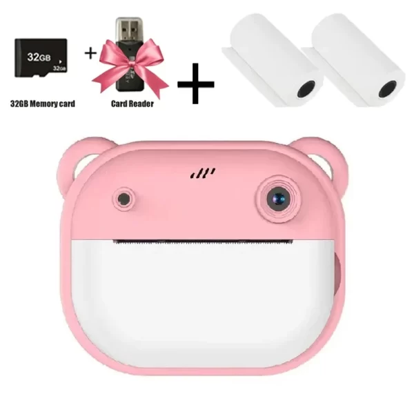 Children Digital Camera Instant Print for Kids Thermal Print Camera Toy+32G Memory Card